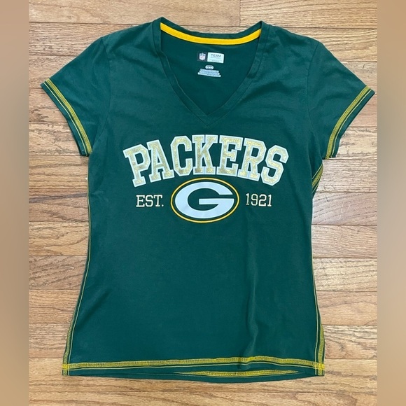 Women's NFL Team Apparel V-neck Packers | Size Medium - Picture 1 of 6